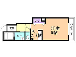 フラットロフォーテン 1Kの間取図画像