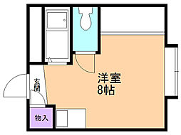 ヴァンベール本通3 ワンルームの間取図画像