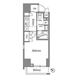 エスタート新宿 1Kの間取図画像