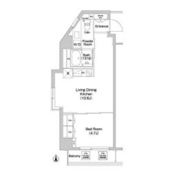 コンフォリア西新宿 1LDKの間取図画像