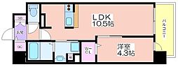 サザンネスト住ノ江駅前 1LDKの間取図画像