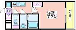 エスリード阿波座ノースプレイス 1Kの間取図画像