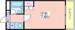 K'sシャトー遠里小野 1Kの間取図画像