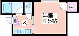 ビラ長居 1Kの間取図画像