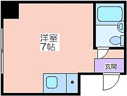 杉本スカイハイツ ワンルームの間取図画像