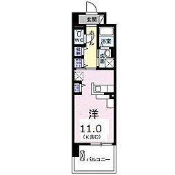 カルムドアビタシオン ワンルームの間取図画像