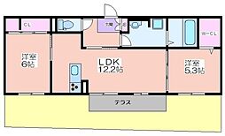 ラヴィータ帝塚山 2LDKの間取図画像