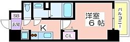 メインステージ京町堀 1Kの間取図画像
