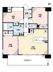 東急ドエル大和八木アネックスC棟 3LDKの間取図画像