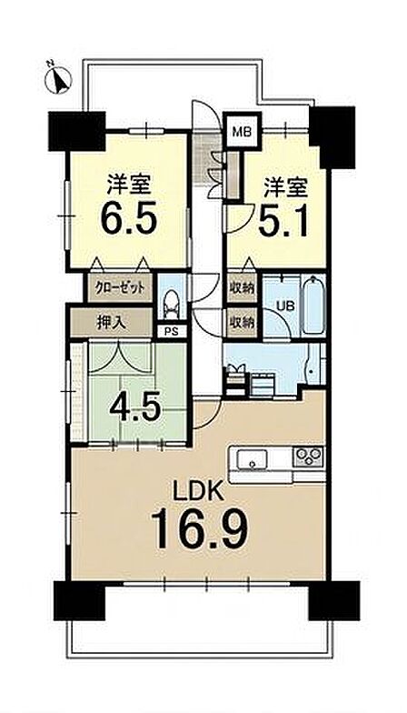 3LDK 間取り