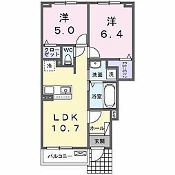 カレント レジデンス 下増田I 2LDKの間取図画像