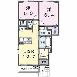 テラス M3 I 2LDKの間取図画像