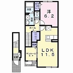 パーチェム 1LDKの間取図画像