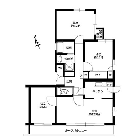 3LDK 間取り