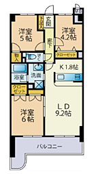 ライオンズマンション寺塚 3LDKの間取図画像