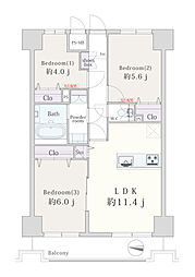 ライオンズガーデン川口 3LDKの間取図画像