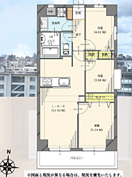 亀戸サニーフラット 3LDKの間取図画像