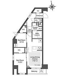 COMFORIALIV西葛西 2LDKの間取図画像