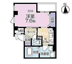 ファーストステージ(First Stage) 1Kの間取図画像