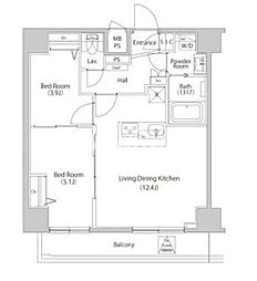 ファミルート船堀 2LDKの間取図画像