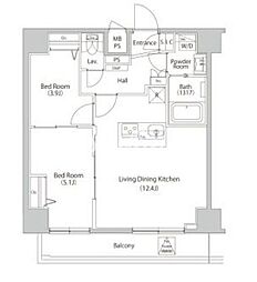 ファミルート船堀 2LDKの間取図画像