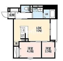 ユイパーク一之江 2LDKの間取図画像