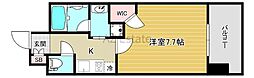 クラウンハイム北心斎橋フラワーコート 1Kの間取図画像