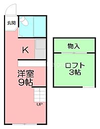 ダイヤパレス・2 1Kの間取図画像