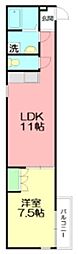 グランディール 1LDKの間取図画像