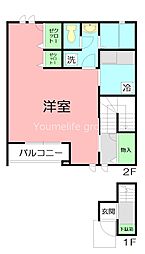 アドマニS ワンルームの間取図画像