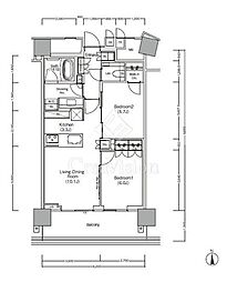 JIYUGAOKA MUSE SQUARE THE RESI 2LDKの間取図画像