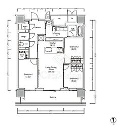 JIYUGAOKA MUSE SQUARE THE RESI 1LDKの間取図画像