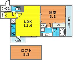 ヨークレジデンス 1LDKの間取図画像
