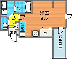 レジディア世田谷若林 ワンルームの間取図画像