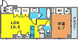 カスタリア目黒鷹番 1LDKの間取図画像