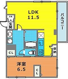 ASTILE三軒茶屋IV 1LDKの間取図画像