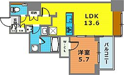 ザ・パークハウス三軒茶屋タワー 1LDKの間取図画像