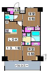 板橋本町ステーションレジデンス 2LDKの間取図画像
