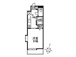メゾンルピナス 1Kの間取図画像
