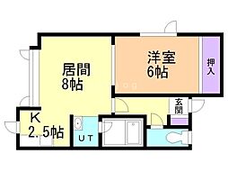 パセオ東光4-1 1LDKの間取図画像
