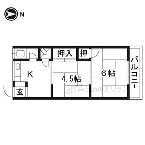 西尾文化Ｂ棟 B-9｜大阪府茨木市末広町(賃貸アパート2DK・2階・29.00㎡)の写真 その2