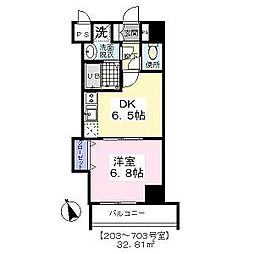 ベルコート 1DKの間取図画像
