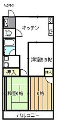 メゾン山中 3DKの間取図画像