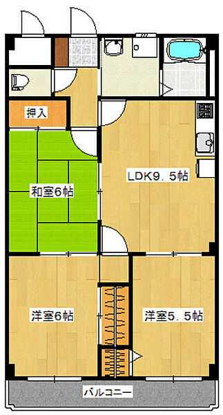 広島県広島市安佐南区中筋1丁目(賃貸マンション3LDK・1階・66.60㎡)の写真 その2