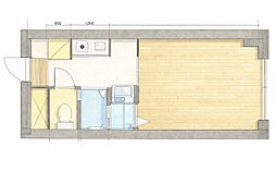 三幸第3マンション 1Kの間取図画像