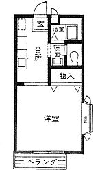 エコーハイツ5 ワンルームの間取図画像