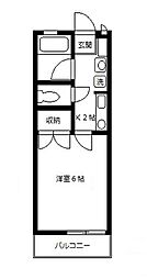 シティーハウス蘇我 1Kの間取図画像