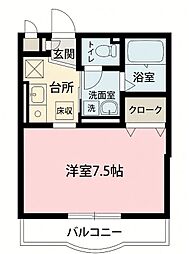 ベルメゾン蘇我 ワンルームの間取図画像