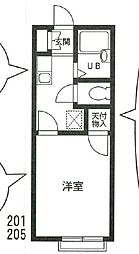 ジュネス富士見 1Kの間取図画像
