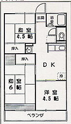 サンシャインB 3Kの間取図画像